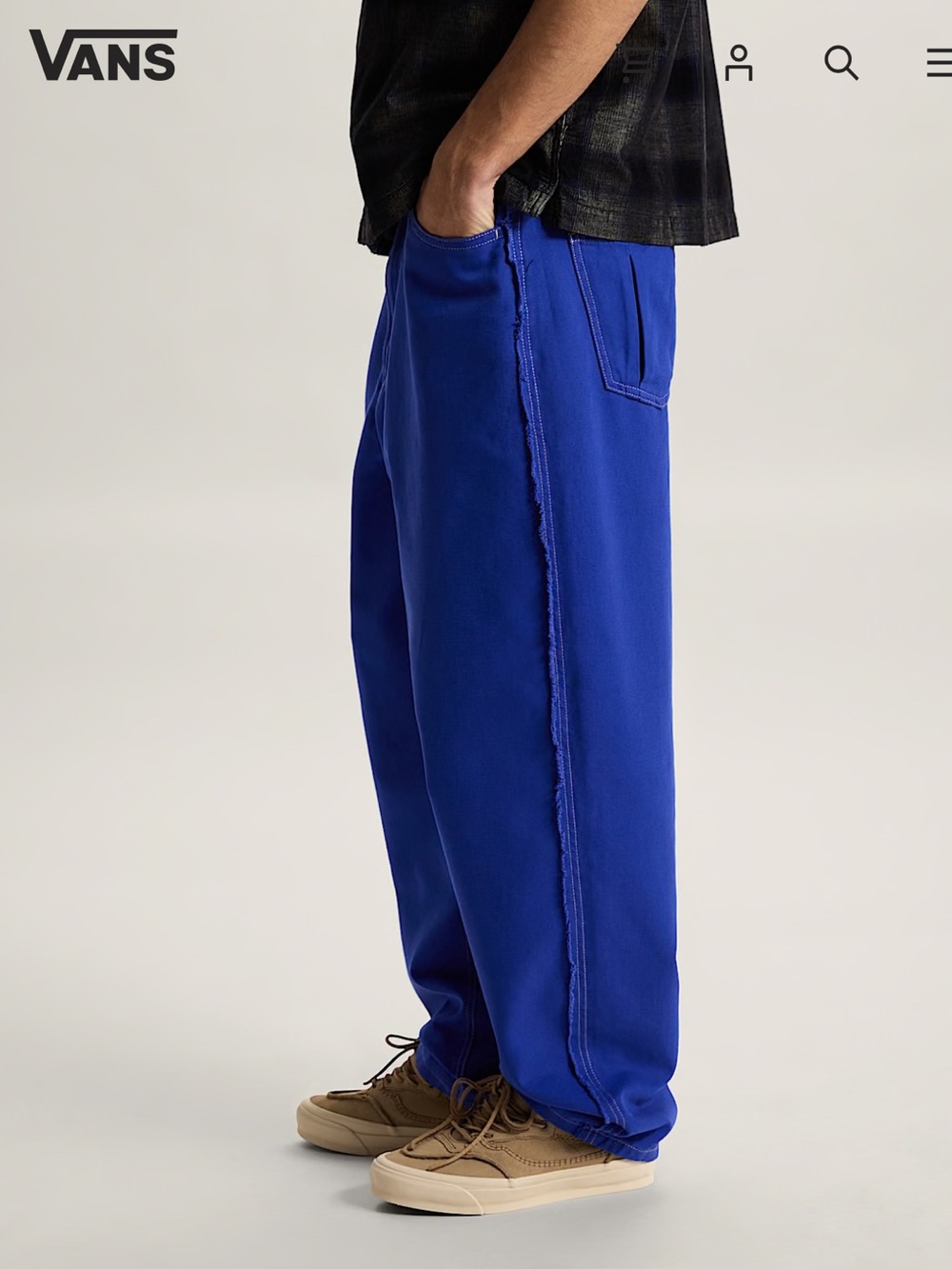 Vans Men's Oxford Electric Blue Relaxed Wide-Leg Jeans